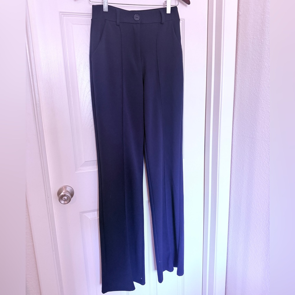 Fashion Nova Navy High Waisted Wide Leg Dress Pants Size M